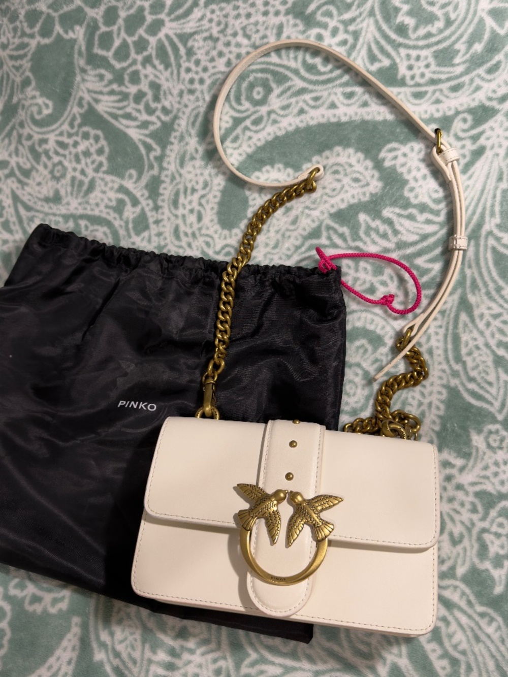 Pinko Love Mini Shoulder Bag – White/Ivory